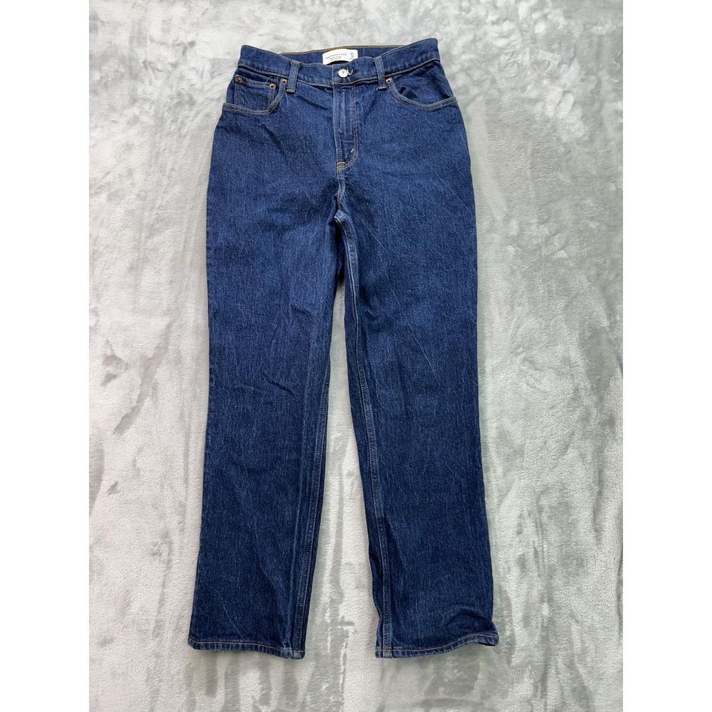 Abercrombie & Fitch Jean Women Sz 4s/27 Blue '90s Straight Ultra High Rise Boho
